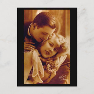Carte Postale Amoureux Romantique Couple Vintage