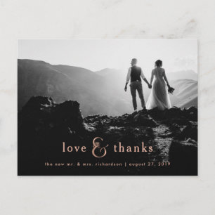 Carte Postale Ampersand d'or Rose Faux Merci photo