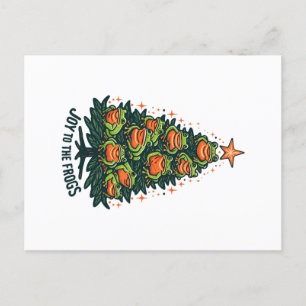 Carte Postale Amphibiens festifs : Des grenouilles sur un arbre