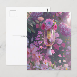 Carte Postale Ampoule en fleurs, Croisement