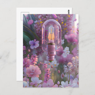 Carte Postale Ampoule en fleurs, Croisement
