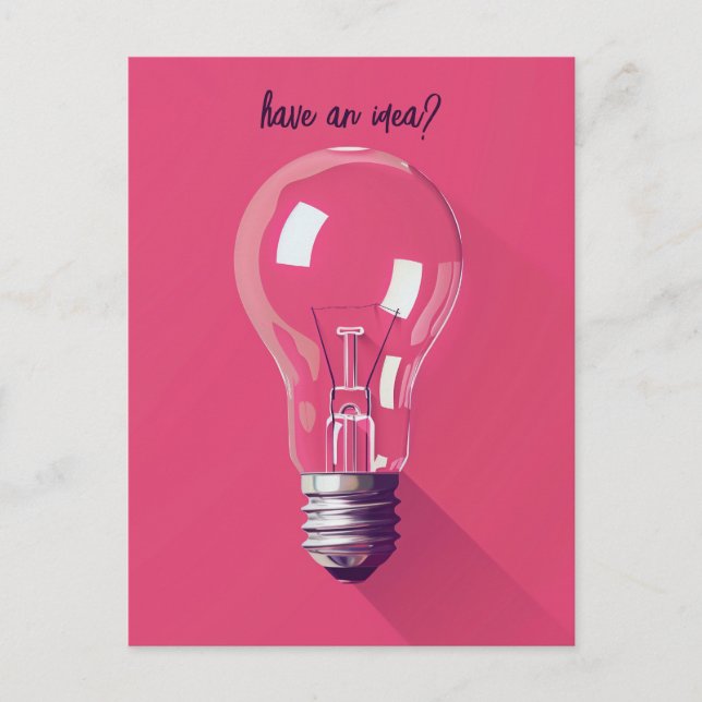 Carte Postale Ampoule rose (Devant)