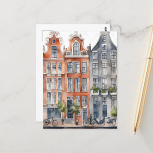Carte Postale Amsterdam aquarelle