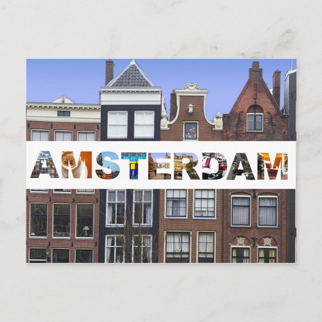 Carte Postale Amsterdam Canal Maisons Hollandaise Photos de Voya (Devant)