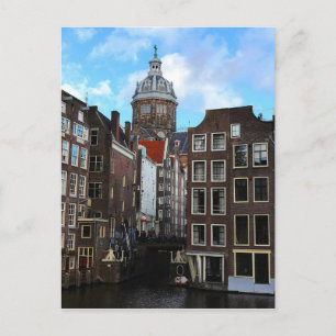 Carte Postale Amsterdam Canal Sunny Day De Wallen