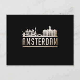 Carte Postale Amsterdam City Cityscape Skyline Drôle idée cadeau