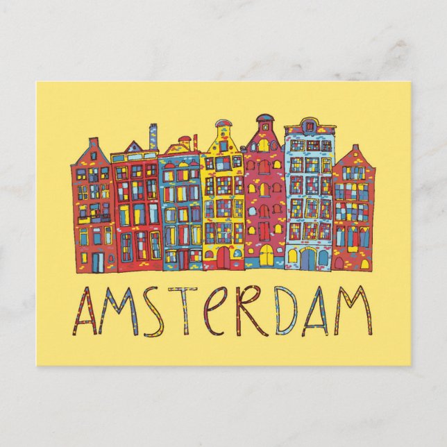 Carte Postale Amsterdam En Mosaïque (Devant)