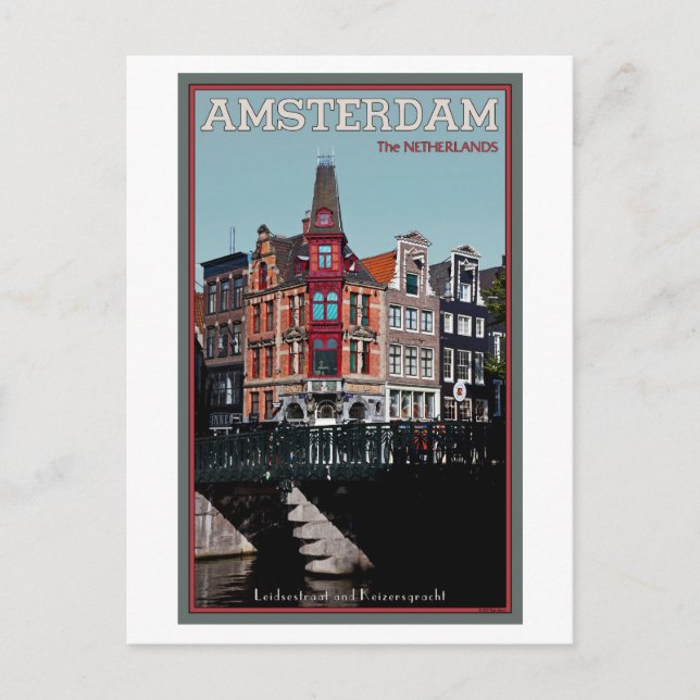 Carte Postale Amsterdam - Leidsestraat - Keizersgracht (Devant)
