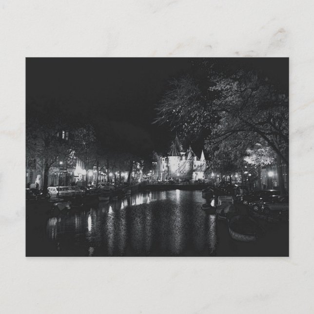 Carte Postale Amsterdam par nuit (Devant)