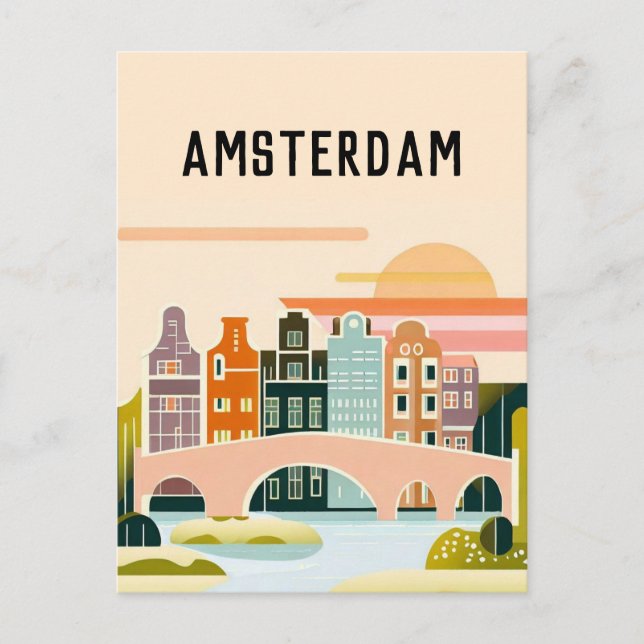 Carte Postale Amsterdam Pays-Bas (Devant)