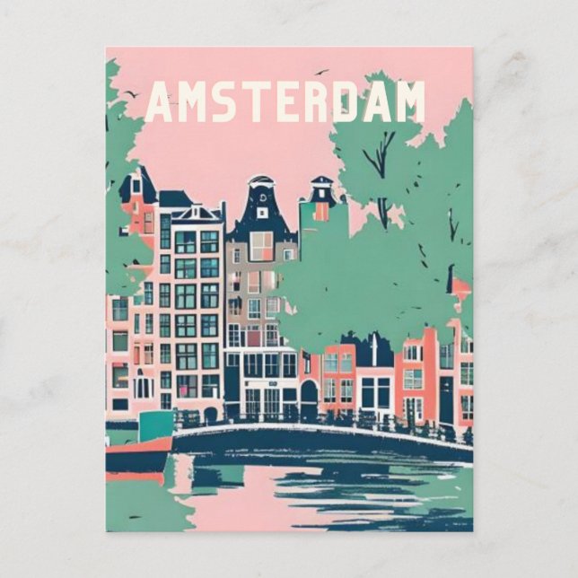 Carte Postale Amsterdam Pays-Bas (Devant)