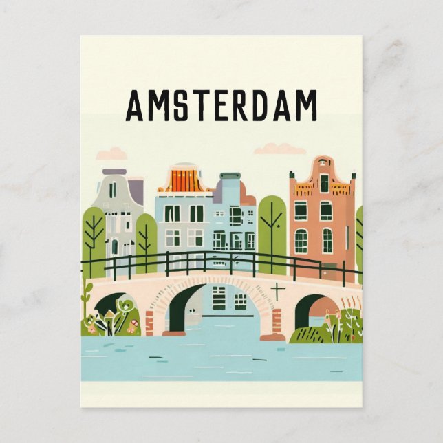 Carte Postale Amsterdam Pays-Bas (Devant)