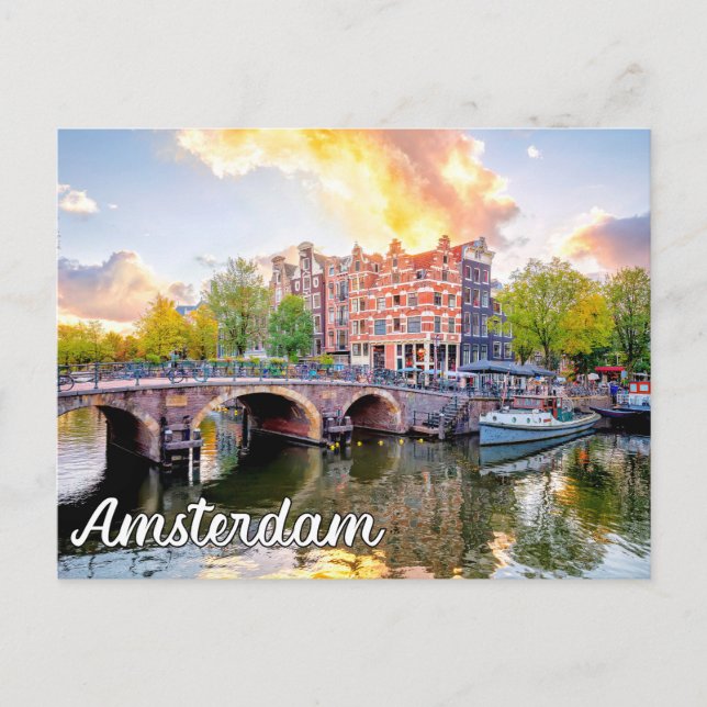 Carte Postale Amsterdam, Pays-Bas (Devant)