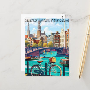 Carte Postale Amsterdam Travel Postcard Art, Pays-Bas Postcar