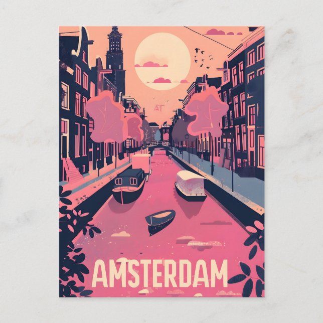 Carte Postale Amsterdam Vintage (Devant)