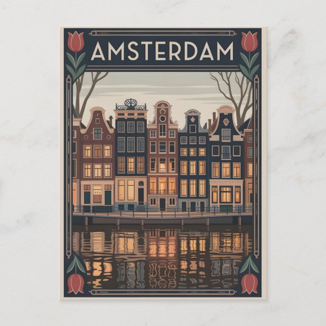 Carte Postale Amsterdam vintage (Devant)