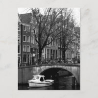 Amsterdam Winter Canal Boat Scene