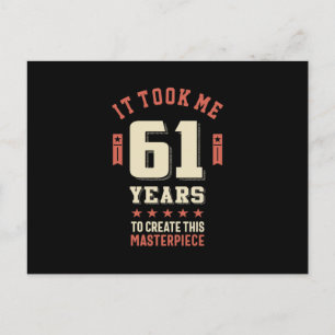 Carte Postale Amusant 61 ans - 61e anniversaire Cadeau