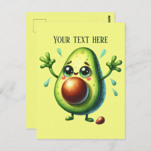 Carte Postale Amusant Avocado ajouter du texte
