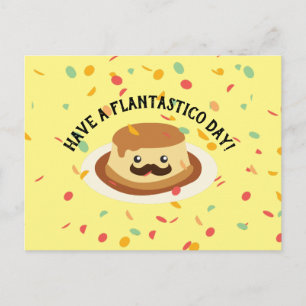 Carte Postale Amusant Avoir un Flantastico Day Flan avec une Mou