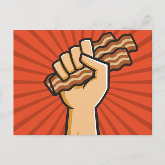 Carte Postale Amusant Bacon conception (Devant)