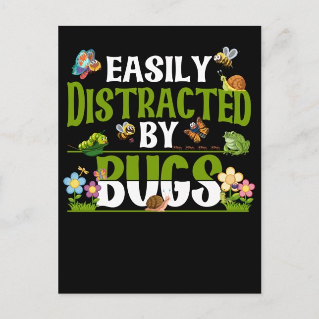 Carte Postale Amusant Bug Insectes Garçons Filles La science amu (Devant)