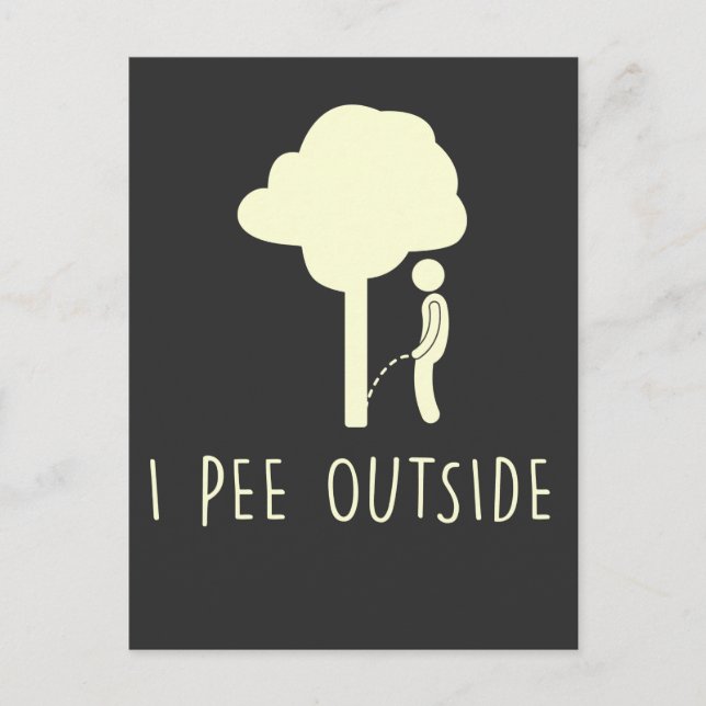 Carte Postale Amusant Camping extérieur Pee Humour Arbre Pee Cam (Devant)