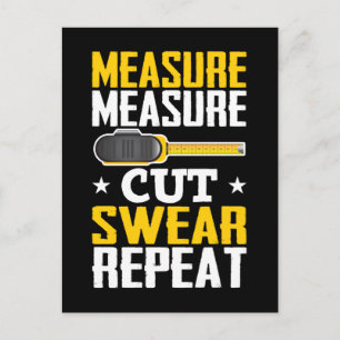 Carte Postale Amusant charpentier de bois de travail plaisanteri