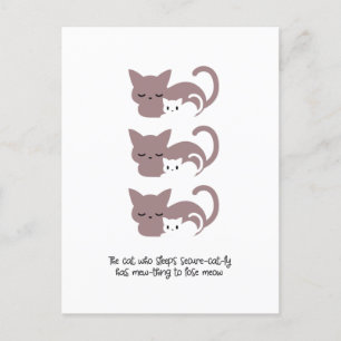 Carte Postale Amusant chat couché et art I