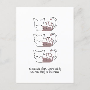 Carte Postale Amusant chat couché et Art II