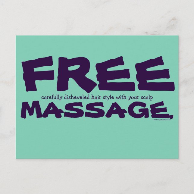 Carte Postale Amusant CUSTOMIZABLE Style cheveux libre avec mass (Devant)