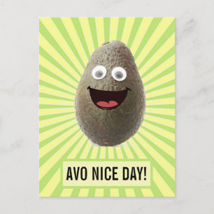 Carte Postale Amusant Cute Avocado Avoir Une Bonne Journée