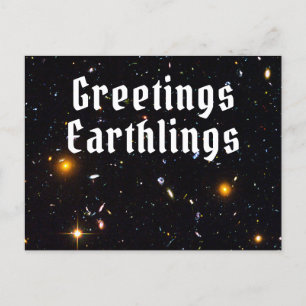 Carte Postale Amusant espace extra-atmosphérique Salutations Ter