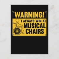 Amusant fauteuil roulant Humour de chaise musicale