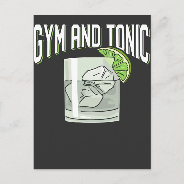Carte Postale Amusant Gin Tonic Pun Fitness Humour (Devant)