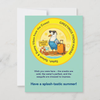Carte Postale amusant goéland spashtastique accueil de destinati