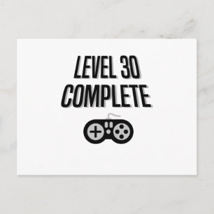 Carte Postale Amusant Joueur 30e Anniversaire Niveau 30 Complet