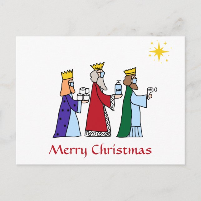 Carte Postale Amusant Joyeux Noël Trois Rois Salutation Vacances (Devant)