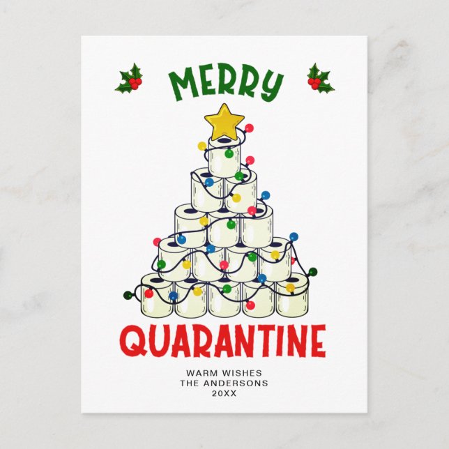 Carte Postale Amusant Joyeux Quarantine Noël Gite (Devant)