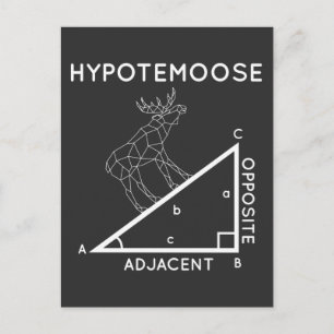 Carte Postale Amusant Math Pun Moose Hypotenuse Mathématicien.