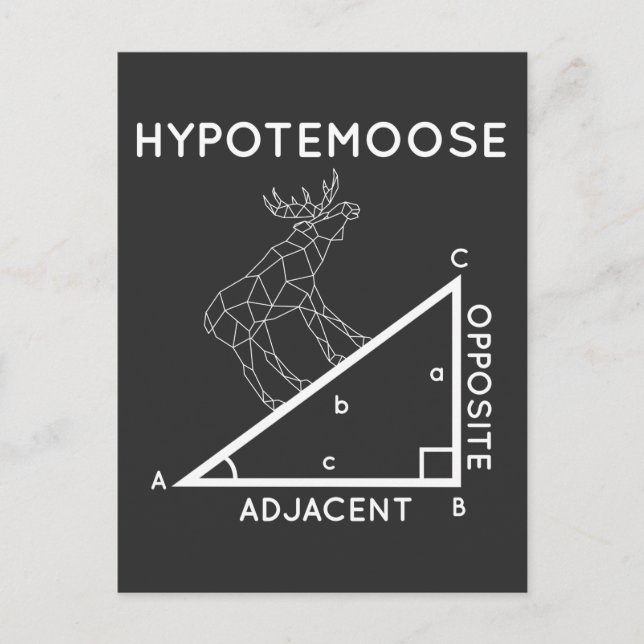 Carte Postale Amusant Math Pun Moose Hypotenuse Mathématicien. (Devant)