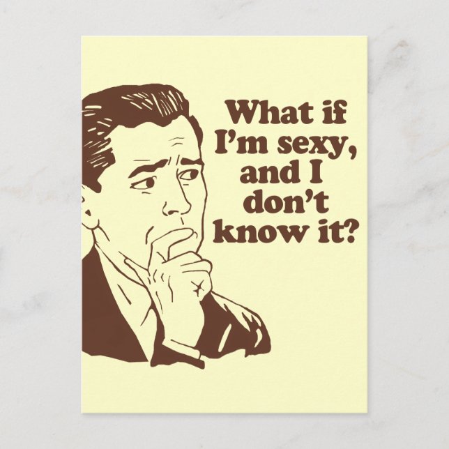 Carte Postale Amusant Mens Humour de style rétro (Devant)