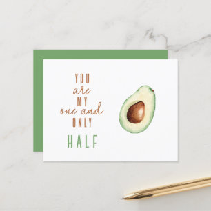 Carte Postale Amusant Mon Autre Demi-Avocado Valentines Day Note