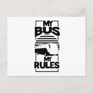Carte Postale Amusant Mon Bus Mes Règles Pilote De Bus