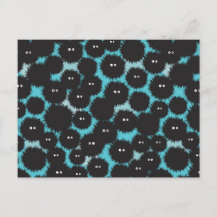 Carte Postale Amusant monstres noirs moelleux