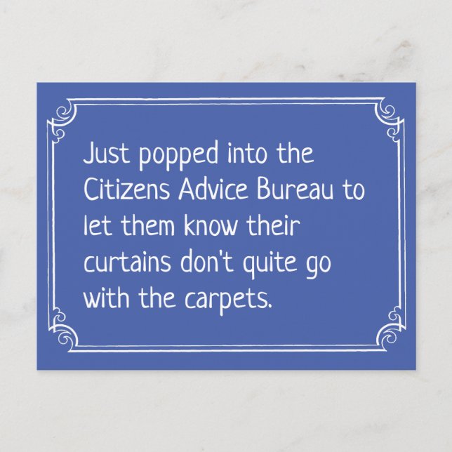 Carte Postale Amusant Office de Conseils aux Citoyens (Devant)