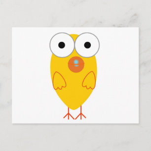Carte Postale Amusant oiseau jaune
