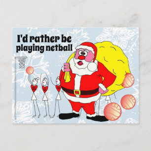 Carte Postale Amusant Plutôt Jouer Au Netball Noël