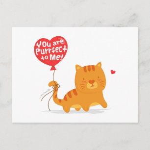 Carte Postale Amusant Pun Love Humour mignon Kitty Cat Cartoon