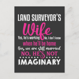 Carte Postale Amusant Surveyor Femme Mari Couple Mariage